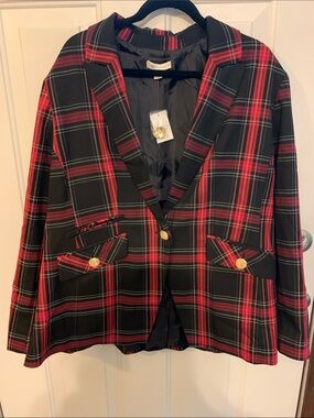 Cato Plus size plaid Jacket Women’s Size 22-24 NEW Tartan plaid Fully Lined